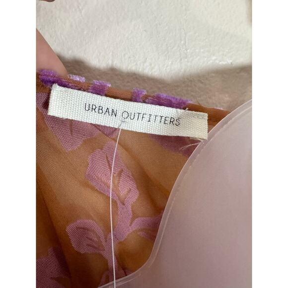 NWT Velvet Burnout Floral Swim cover Robe Lightweight Sheer M Tie Front 90s Y2K - Picture 6 of 9